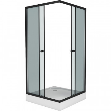 Душевой уголок Niagara Eco NG-010-14QT 100х100 черный/стекло тонированное