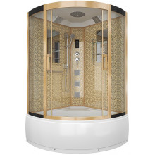 Душевая кабина Niagara Lux 120x120 NG-7744G с гидромассажем золото/прозрачное