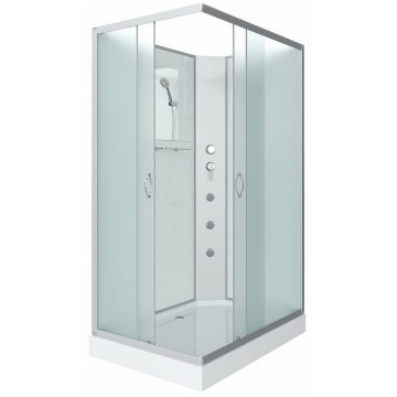 Душевая кабина Niagara Classic NG-43085-14QBKG 100x80 с гидромассажем хром/матовое