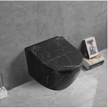 Подвесной безободковый унитаз Cerutti Spa Sella Aria Tornado MMB CT9531 мрамор чёрный матовый