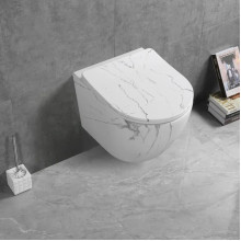 Подвесной безободковый унитаз Cerutti Spa Sella Aria Tornado MMW CT9532 мрамор белый матовый