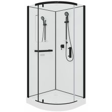 Душевая кабина Cerutti SPA Korra 90B 90x90 черный/прозрачное