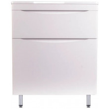 Тумба с раковиной Style Line Бергамо мини 70 (2 ящ.) люкс антискрейтч белый