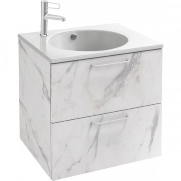 Тумба с раковиной Jacob Delafon Odeon Rive Gauche EB2520-R5-NR4/EXBA112-Z белый мрамор
