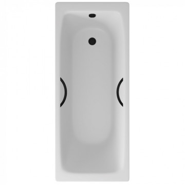 Чугунная ванна Delice Biove DLR220509RB/DLR000001 170x75 с черными матовыми ручками и ножками, белый