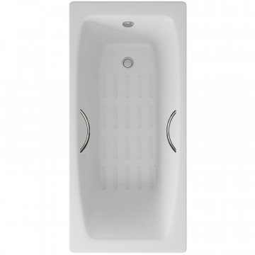 Чугунная ванна Delice Repos DLR220507R-AS/DLR000001 150x70 с ручками, ножками и антискользящим покрытием, белый