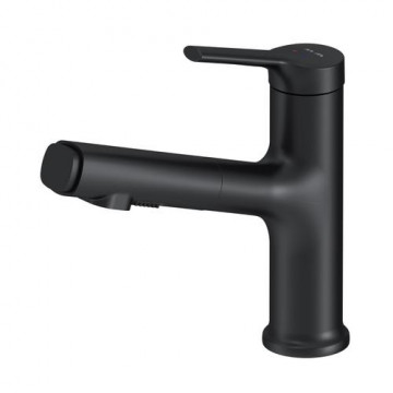 Смеситель для раковины Am.Pm X-Joy S F85B02922 с вытяжным изливом черный матовый