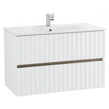 Тумба с раковиной Art&Max Elegant AM-ELEGANT-800-2C-SO-BM-LED/AM7110-80 с LED подсветкой белый матовый