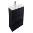 Тумба с раковиной Art&Max Family-M FAMILY-M-580-3C-PIA-HC/AM-LAV-580-MR-A hard coal
