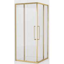 Душевой уголок Cezares Relax RELAX-304-A-2-100-C-BORO 100x100 брашированное золото/прозрачное