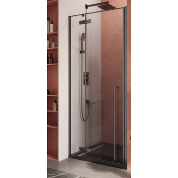 Душевая дверь Cezares Liner LINER-B-12-90-C-NERO-L 90 черный матовый/прозрачное