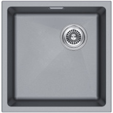 Мойка для кухни Paulmark Lumi UNI-SKEW LU45SK-GRM 45.5x44 серый металлик