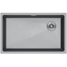 Мойка для кухни Paulmark Lumi UNI-SKEW LU74SK-GRM 74x44 серый металлик