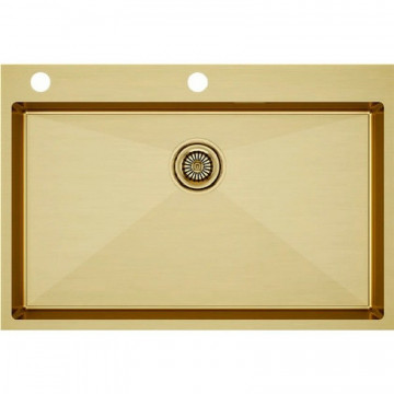 Мойка для кухни Paulmark Vast-Edge PM777551-BG 75x51 брашированное золото
