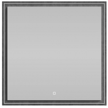 Зеркало Vod-ok Лайт 80x80 с подсветкой серый камень