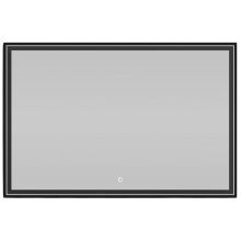Зеркало Vod-ok Лайт 120x80 с подсветкой черный глянец