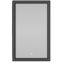 Зеркало Vod-ok Лайт 50x80 с подсветкой черный глянец