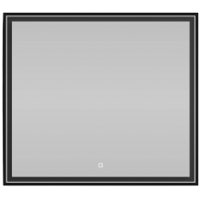 Зеркало Vod-ok Лайт 90x80 с подсветкой черный глянец