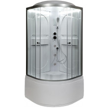 Душевая кабина AvaCan L610LED+GM 100х100 с подсветкой и гидромассажем хром/прозрачное