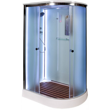 Душевая кабина AvaCan D102SLLED L 120х80 хром/рифленое
