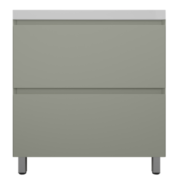 Тумба под раковину Style Line Манхэттен ЛС-00002373/СС-00002465 80 2 ящика Plus олива/белый