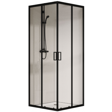 Душевой уголок Vincea City VSS-5CT9010CLB 100x90 черный/прозрачное