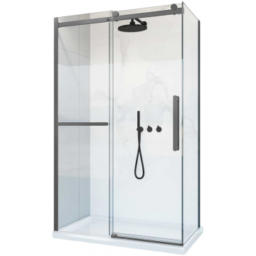 Душевой уголок Vincea Como Soft VSR-1CS9012CLGM 120x90 вороненая сталь/прозрачное