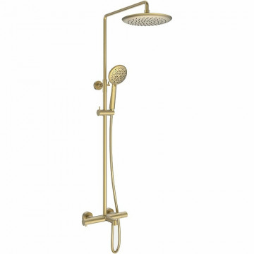 Душевая система Vincea Desire VSFS-1D1TBG с термостатом брашированное золото