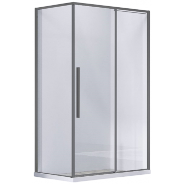 Душевой уголок Vincea Soft VSR-3SO8011CLGM 110x80 вороненая сталь/прозрачное