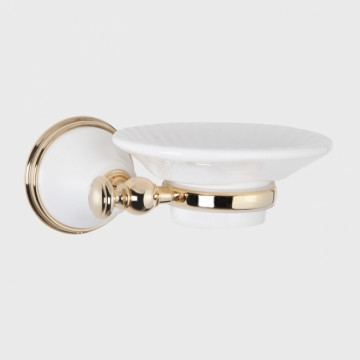 Мыльница Tiffany World Harmony арт. TWHA106bi/oro, белый/золото