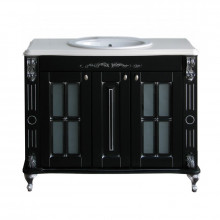 Тумба с раковиной Atoll Alexandria 111*86,5 см, black/патина серебро