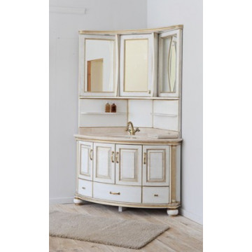 Тумба с раковиной Аллигатор CLASSIC 125L(D) угловая, 100*100*85 см