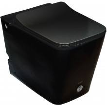 Приставной унитаз с функцией импульсного смыва Cerutti SPA Disgrazia B-370B Black 600x350x410